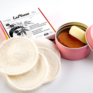 LaPhase | Solid Cosmetics | Reusable Makeup Remover Pads | Hemp & Organic Cotton